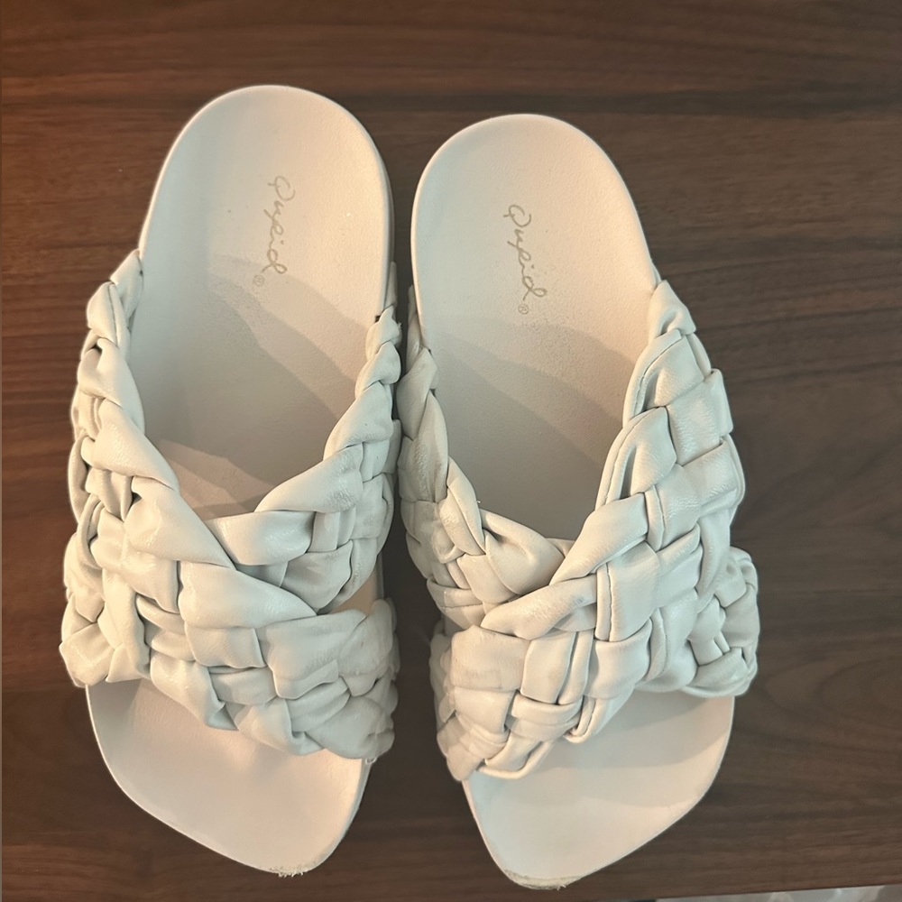 Talulah white braided sandals